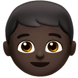 Boy Emoji with Dark Skin Tone, Apple style