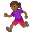 Woman Running Emoji with Medium-Dark Skin Tone, Samsung style