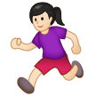Woman Running Emoji with Light Skin Tone, Samsung style