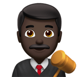 Man Judge Emoji with Dark Skin Tone, Apple style