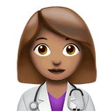Woman Health Worker Emoji with Medium Skin Tone, Apple style