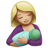 Breast-Feeding Emoji with Medium-Light Skin Tone, Apple style