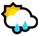 Sun Behind Rain Cloud Emoji, Microsoft style