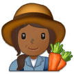 Woman Farmer Emoji with Medium-Dark Skin Tone, Samsung style