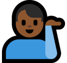 Man Tipping Hand Emoji with Medium-Dark Skin Tone, Microsoft style