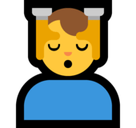 Man Getting Massage Emoji, Microsoft style