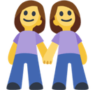 Two Women Holding Hands Emoji, Facebook style