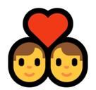 Couple with Heart: Man, Man Emoji, Microsoft style
