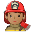 Man Firefighter Emoji with Medium Skin Tone, Samsung style