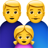 Family: Man, Man, Girl Emoji, Apple style