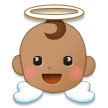 Baby Angel Emoji with Medium Skin Tone, Samsung style