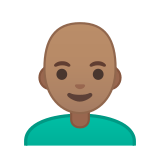 Man: Medium Skin Tone, Bald, Google style