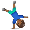 Man Cartwheeling Emoji with Medium-Dark Skin Tone, Samsung style
