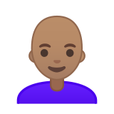 Woman: Medium Skin Tone, Bald, Google style