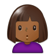 Person Pouting Emoji with Medium-Dark Skin Tone, Samsung style