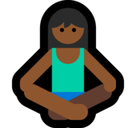 Woman in Lotus Position Emoji with Medium-Dark Skin Tone, Microsoft style