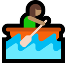 Woman Rowing Boat Emoji with Medium Skin Tone, Microsoft style