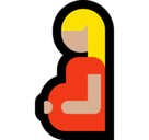 Pregnant Woman Emoji with Medium-Light Skin Tone, Microsoft style