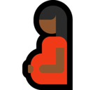 Pregnant Woman Emoji with Medium-Dark Skin Tone, Microsoft style