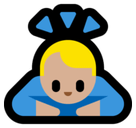Man Bowing Emoji with Medium-Light Skin Tone, Microsoft style