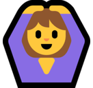 Woman Gesturing Ok Emoji, Microsoft style