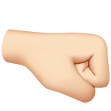 Right-Facing Fist Emoji with Light Skin Tone, Apple style