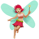 Woman Fairy Emoji with Medium-Light Skin Tone, Apple style