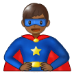 Man Superhero Emoji with Medium-Dark Skin Tone, Samsung style