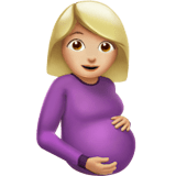 Pregnant Woman Emoji with Medium-Light Skin Tone, Apple style