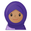 Woman with Headscarf Emoji with Medium Skin Tone, Samsung style