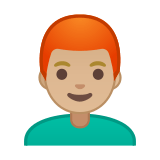 Man: Medium-Light Skin Tone, Red Hair, Google style