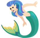 Mermaid Emoji with Light Skin Tone, Facebook style