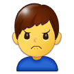 Man Frowning Emoji, Samsung style