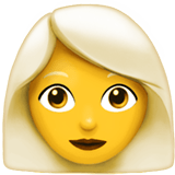Woman: White Hair Emoji, Apple style