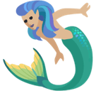 Mermaid Emoji with Medium-Light Skin Tone, Facebook style