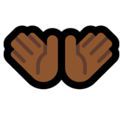 Open Hands Emoji with Medium-Dark Skin Tone, Microsoft style