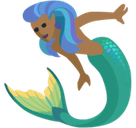 Mermaid Emoji with Medium-Dark Skin Tone, Facebook style