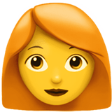 Woman: Red Hair Emoji, Apple style