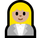 Woman Office Worker Emoji with Medium-Light Skin Tone, Microsoft style