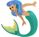 Mermaid Emoji with Medium Skin Tone, Facebook style