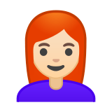 Woman: Light Skin Tone, Red Hair, Google style