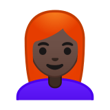 Woman: Dark Skin Tone, Red Hair, Google style