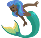 Mermaid Emoji with Dark Skin Tone, Facebook style