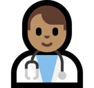 Man Health Worker Emoji with Medium Skin Tone, Microsoft style