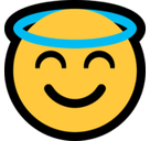 Smiling Face with Halo Emoji, Microsoft style