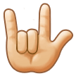 Love-You Gesture Emoji with Light Skin Tone, Samsung style