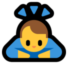 Person Bowing Emoji, Microsoft style