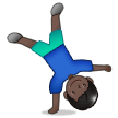 Man Cartwheeling Emoji with Dark Skin Tone, Samsung style