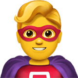 Man Superhero Emoji, Apple style