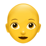 Woman: Bald Emoji, Apple style